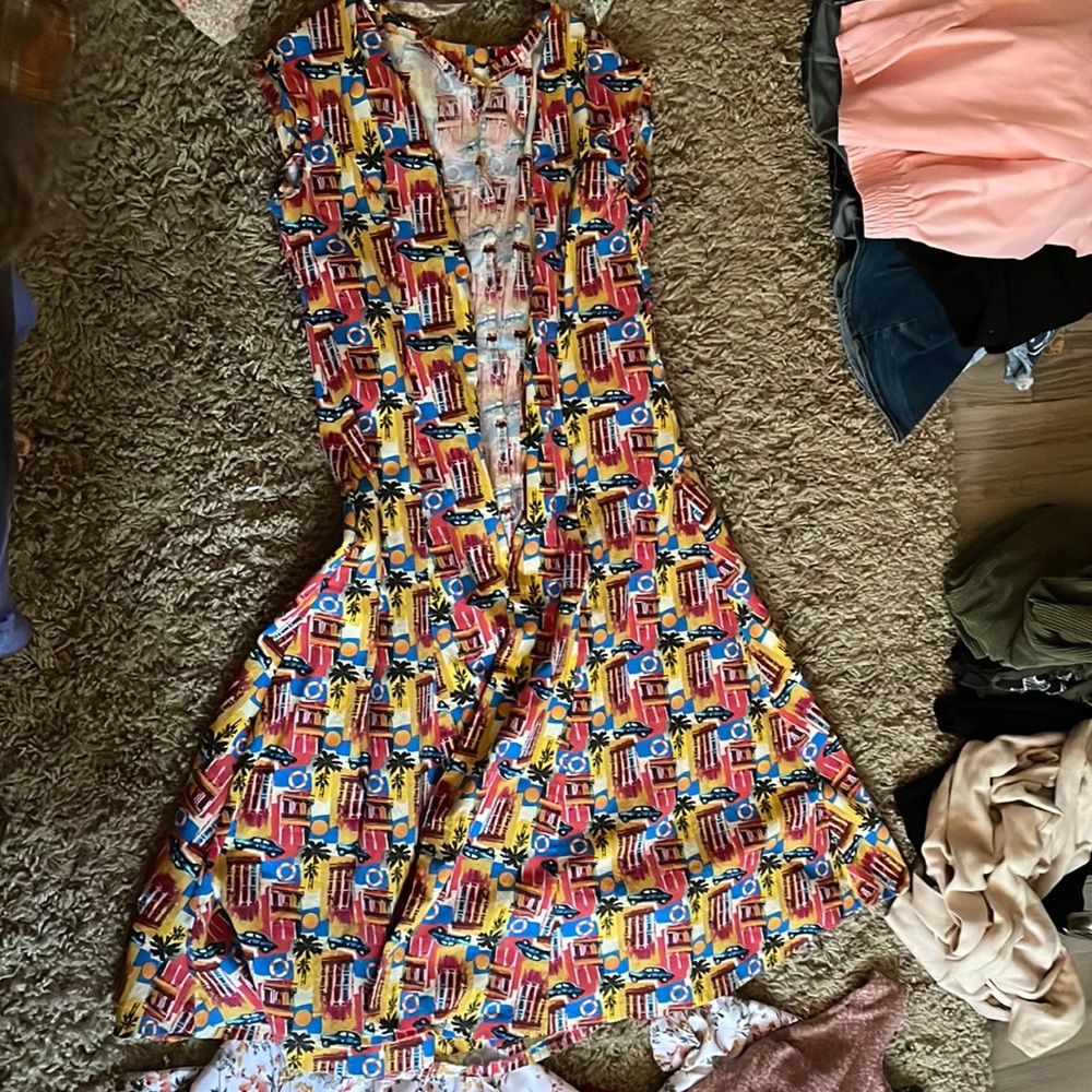 Neon car open dress/vest